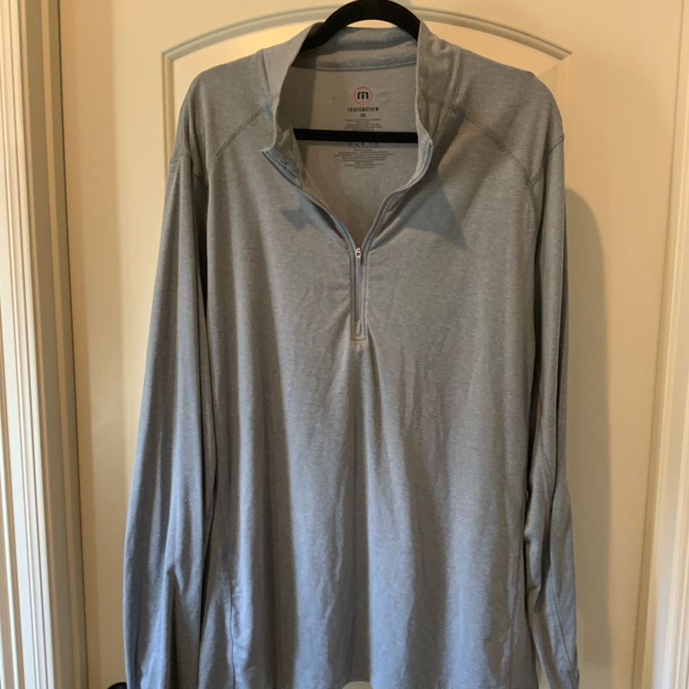 Travis Mathew Light Gray Quarter-Zip Pullover